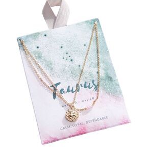NWT Zodiac TAURUS ♉️ Mini Pendant Necklace Set Gold NEW